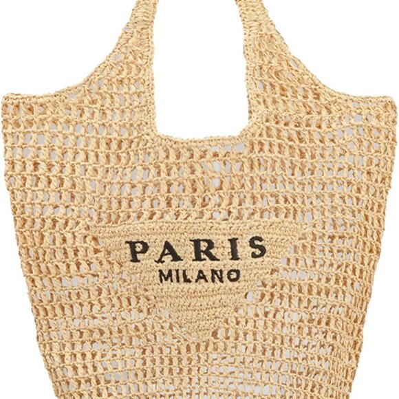 Straw Woven Tote Bag Large Capacity Beach Shoulder Hobo Women Summer - Picture 1 of 8